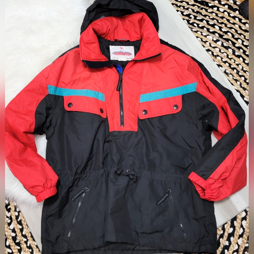 Vintage Obermyer Hooded Half Zip WP Pullover Mens Size Large